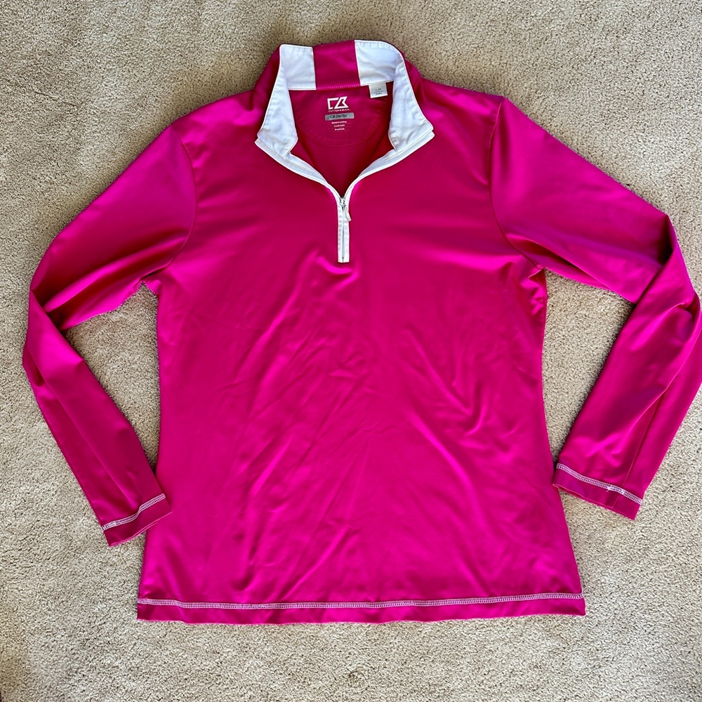 Cutter & Buck DryTec Pink Quarter-Zip Top